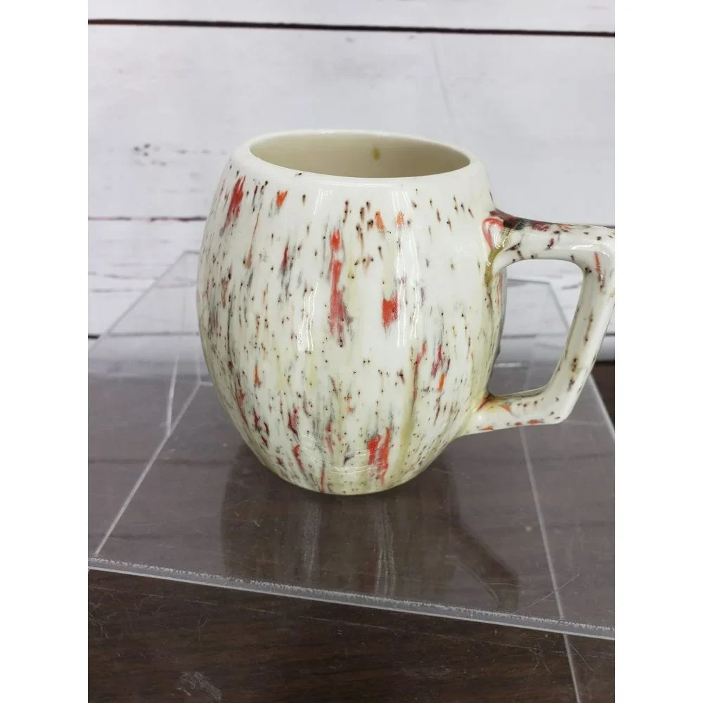 Vintage Retro 1972 Splatter Paint Orange White Green Coffee Cup‎ Mug Swindell